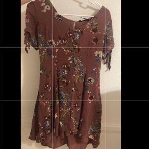 Floral button front dress